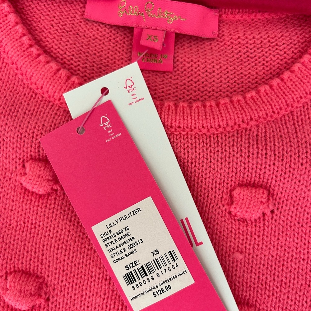 Lilly Pulitzer Tekla Sweater in Coral Sands size XS - Picture 4 of 6